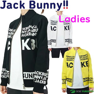 レディース ジャックバニー 長袖 フルジップ ニットジャケット ブルゾン パーカー ビッグロゴ 263-3272938 2023年秋冬モデル ゴルフウェア アウター トップス 秋冬ウェア Jack Bunny!! ジャックバニ