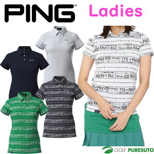 レディース ピン ゴルフ チケット柄 ジャガード 半袖 ポロシャツ 622-5160206 ゴルフウェア トップス 2025年春夏モデル PING GOLF おしゃれ ブランド