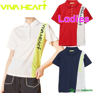レディース ビバハート 半袖 ポロシャツ サイドラインカノコ 012-23346 トップス ゴルフウェア 2025年春夏モデル VIVA HEART 春夏ウェア 女性用 おしゃれ ブランド 吸水速乾 UVカット