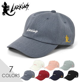 LARKiNS ラーキンス ロゴ ローキャップ /メンズ レディース 男女兼用 キャップ 帽子 CAP ベースボールキャップ ストリート系 カジュアル かっこいい かわいい おしゃれ アウトドア フェス ボックスロゴ 無地 シンプル 刺繍 フリーサイズ ブランド LK トカゲ コットン/ r