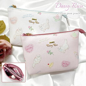 Daisy Rico 猫 総柄 ミニポーチ 猫グッズ 猫 ねこ ネコ 猫柄 レディース 仕切り 仕切り付き 2層 ポーチ 小さめ コスメポーチ メイクポーチ 化粧ポーチ 小物入れ 可愛い かわいい おしゃれ 大人 軽い 軽量 持ち運び ガーリー 小物 雑貨 グッズ ペルシャ猫 バラ 薔薇 花柄 r