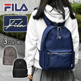 FILA フィラ 撥水 ナイロン リュック レディース おしゃれ 大人 通勤 通学 軽量 軽い A4 黒 大容量 大学生 /筆記体ロゴ リュックサック マザーズバッグ 通勤用 ビジネス バッグ 大きめ ポケット 多い たくさん 背面ポケット シンプル かわいい 可愛い 大人女子 ブランド/ r