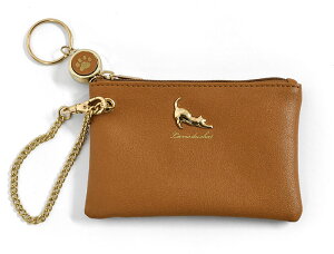 フェイクレザー 猫 プレート リール付き パスポーチ /子供 子供用 子ども こども キッズ ジュニア 女の子 女子 保育園 幼稚園 小学生 中学生 高校生 大学生 学生 定期入れ パスケース カード