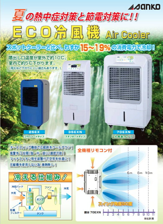楽天市場】[50Hz] サンコー ECO 冷風機 35EXN 50ヘルツ 東日本地域用 