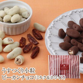 スイーツ 食品 お菓子 洋菓子 個包装 うすつくり小粒ピーカンチョコ（ミルク＆ホワイト） 100g/袋