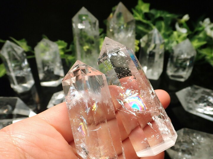 楽天市場】○【虹入り 水晶ポイント (六角柱)】40グラム-50グラム 超 