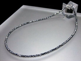 ●【テラヘルツ鉱石 ボタンカット ネックレス】幅約3mm 長さ約40cm+3cm(アジャスター付) 2020年 Silver925 検査機関にて検査済み【本物保証 返品保証】