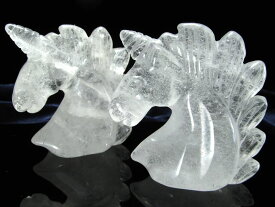 ●【水晶 ユニコーン 彫り】高さ約50mm 重さ50g-60g前後 1個売り 浄化 潜在能力UP インテリアに 風水グッズ ユニコーン 置物