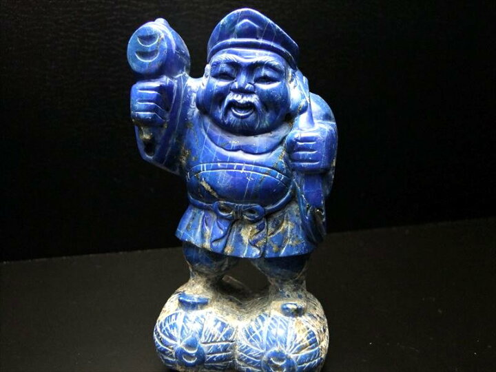 楽天市場】○縁起物【ラピスラズリ 大黒天 彫刻置物】高さ約103mm 重さ 