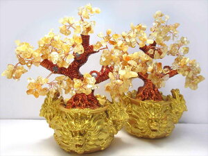 金運上がる昇り龍 大きめタイプ【龍神タイプ 招財樹 シトリン 金のなる木】縦約20cm 黄水晶 風水アイテム インテリアやプレゼントに 天然石ツリー最強金運アップパワーストーン