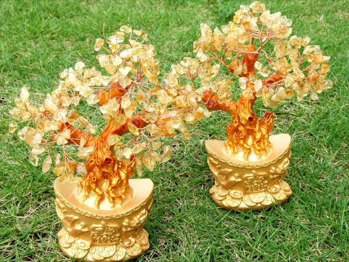楽天市場】元宝タイプ(小)【招財樹 シトリン 金のなる木】縦約17cm 黄 