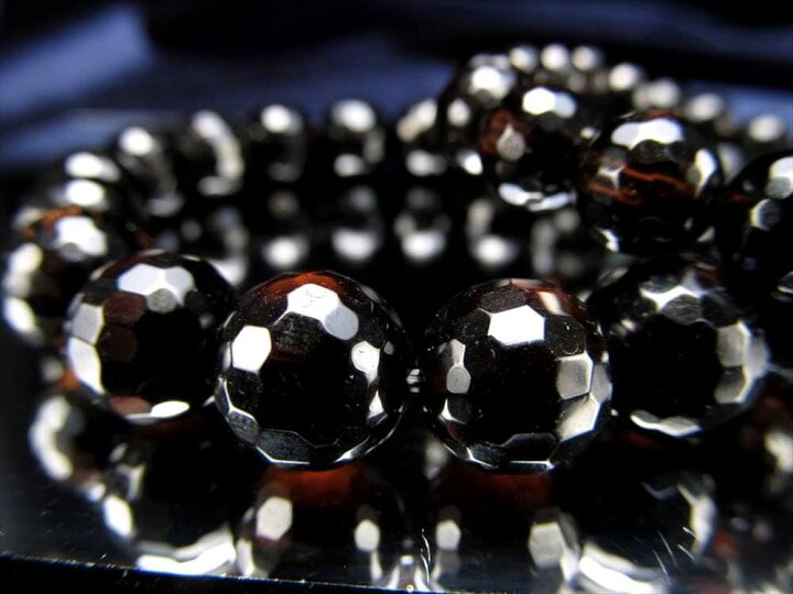 楽天市場】4A【黒水晶 ミラーボールカット ブレスレット】約10.5mm×19 