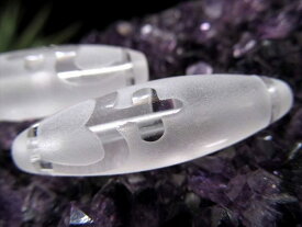 【超ポイントバック祭中P2倍】水晶天珠【宝瓶天珠(ほうびんてんじゅ)】最大長さ約33-38mm 1個売り 金運招来・富貴蓄財・子孫繁栄・円満功徳【クリスタル製】 パワーストーン 天然石