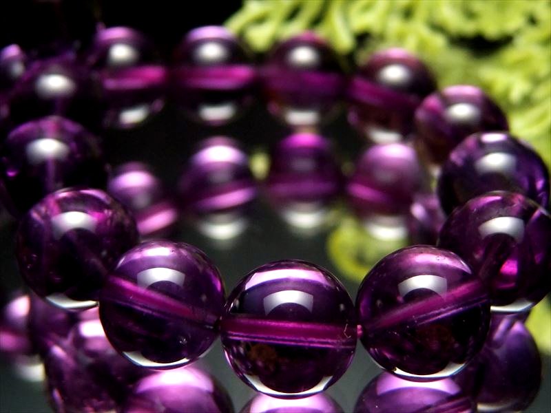 【楽天市場】 5A級 超透明濃い紫【アメジスト(紫水晶)ブレスレット】9mm-9.5mm×21珠 曇りなし 一点物 愛の守護石【 ウルグアイ産】sai  : ＣｏｍＲｏｓｅ