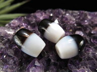 ●小天珠 A至純天珠【黒白天珠(くろしろてんじゅ)】サイズ：約14mm-16mm 1個売り 極上 天然石 ビーズ パ…
