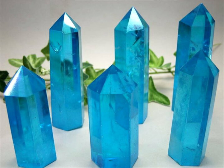 楽天市場】【ブルーアクアオーラ 天然水晶ポイント(六角柱) 】90g-100g 