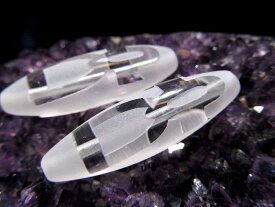 【超ポイントバック祭中P2倍】水晶天珠【財神天珠(ざいじんてんじゅ)】最大長さ約37mm前後 1個売り 財運招来・福運招来・蓄財富貴【クリスタル製】 パワーストーン 天然石