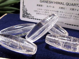 【超ポイントバック祭中P2倍】ランダムでお届け【ガネーシュヒマール産 水晶 天珠型ビーズ石】長さ約30-31.5mm 神に最も近い場所で採掘される「神が宿る水晶」ギャランティーカード付属【ネパール・ガネーシュヒマール産】 パワーストーン 天然石