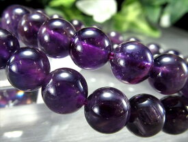 【大特価】濃アメジスト ブレスレット 約10mm珠 内径16.5cm-17cm 2月の誕生石【ブラジル産】パワーストーン【bl-s】 パワーストーン 天然石