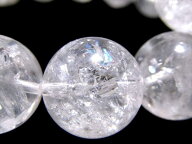 激安特価【スノーホワイトクリスタル (白水晶) ブレスレット】約10.5mm-11mm×18珠前後 希少原産地アンゴ…