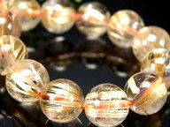 ●板状タイチン 4A 【ゴールドタイチンルチルクォーツ ブレスレット】9.5mm-10mm×20珠 極みの逸品 ギラ…
