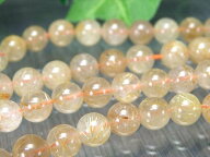 ●緊急入荷【約6.5mm-7mm珠 ゴールドルチルクォーツ】一連 約38-40cm しっかり金針 金運アップに【針入り…