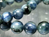【 ブラック カイヤナイト ブレスレット 】 8mm-8.5mm×23珠前後 流通量減少 入手困難 幾重にも重なる濃…