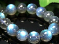 ●3A+ ラブラドライト ブレスレット 8mm-9mm×22珠 スペクトロライト 濃いブルーシラー 信念を貫く力 一…