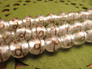 ●【トンボ玉(とんぼ玉) 金彩二色玉タイプC ラウンド型 12mm】一連 約33cm 約30珠 昔ながらの人工ビーズ 激安 ビーズ【rn-p】