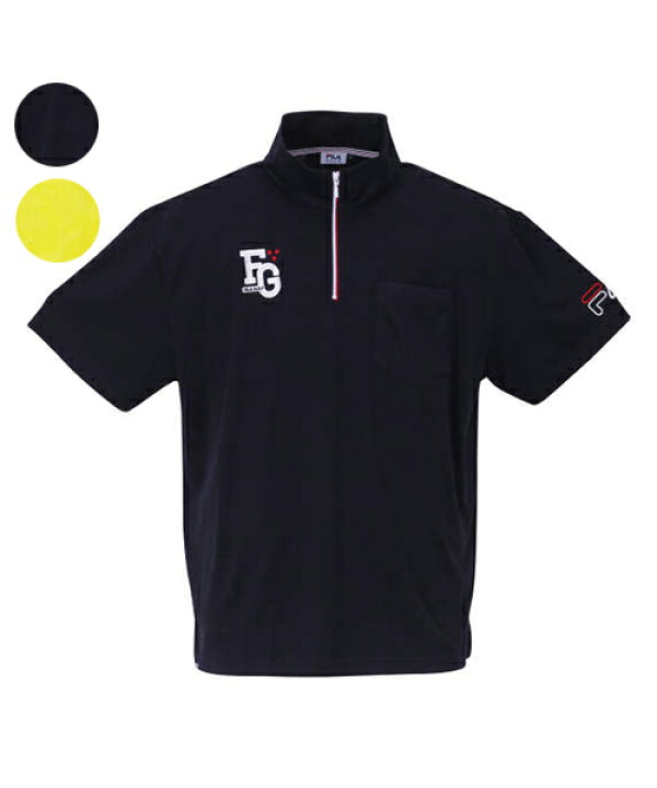 楽天市場】【大きいサイズ】ジャガードハーフジップ半袖シャツ【FILA 