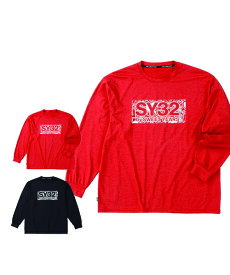 【大きいサイズ】ハートパターンボックスロゴ長袖Tシャツ【SY32 by SWEET YEARS(エスワイサーティトゥバイスィートイヤーズ)】 メンズ 3L/4L/5L/6L ビッグサイズ