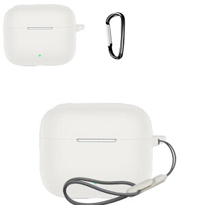 For OPPO Enco Buds3 Pro �P�[�X �J�o�[ �i�J���r�i�t��+�X�g���b�v�t�� �j �V���R�����[�P�[�X �����h�~ �L�Y�h�~ �ϏՌ� �����[�d�\ �h�� �h�o OPPO Enco Buds3 Pro �p �P�[�X �J�o�[�i�z���C�g�j