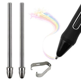 摩耗しないチタン合金ファインペンシルペン先 Huion PW517デジタルスタイラス、PN05Fボールペン交換用チップ、Kamvas 13/22 Plus/24 Pro 4K、Kamvas 16 Pro Plus 4Kディスプレイペン、2本。