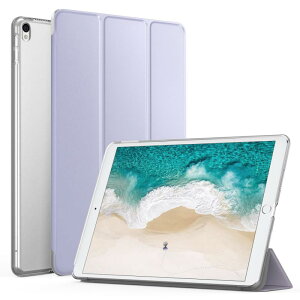 iPad Pro 10.5 ケース MoKo iPad Air 第3世代 専用保護カバー 半透明シェル オートスリープ機能 三つ折りスタンド 高級PUレザー 裏地マイクロファイバー 軽量 薄型 傷防止 スマートケース