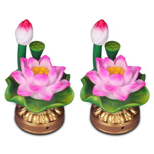 RAYWILL 蓮花 蓮の花 仏花 造花 蓮 はすはな ロータス LED 7色変化 2WAY給電対応(USB・電池) 仏具 仏前 仏壇 法事 法要 お盆 命日 霊前灯 飾り 2個セット