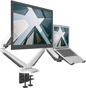SHOPPINGALL 【 組立時間は半分 】 カナダが愛した初心者用 モニターアーム ノートパソコン アーム 2画面 ディスプレイアーム デュアル ガス スプリング 32インチ対応 耐荷重8kg×2 グロメット式