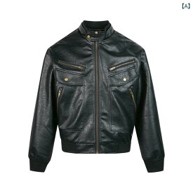 メンズ ライダース 今季 ライダージャケット EME アメリカン レトロ ライチ 柄 PU レザージャケット / コットンジャケット 男女兼用 秋冬 フリース 裏地 厚手 モーター サイクル ジャケット アウターウェア