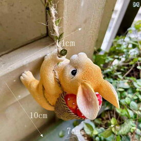 装飾　飾り　ディスプレイ かわいい 登山用 ウサギの ペンダント 家の 装飾 動物の 壁掛け 屋外 中庭 バルコニー 造園 鉢植え