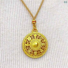 ペンダント ネックレス アクセサリー レトロ 金で 包まれた 銀の 八 宝 羅針盤 ペンダント レディース 如意 丸型 ネックレス 鎖骨 セーター チェーン ギフト