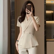 ユニフォーム エステ 美容 アプリコット スーツ 女性 夏 美容師 作業着 高級 美容 サロン ジュエリー ホ…