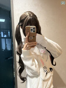 �����p ���� Nuonuo �x�A �E�B�b�O �l�b�g Shao Luo 83 cm �����[�^ �_�u�� �|�j�[�e�[�� �O�� �����O �J�[�� �w�A �X�E�B�[�g �K�[�� �t�� �w�b�h �Z�b�g