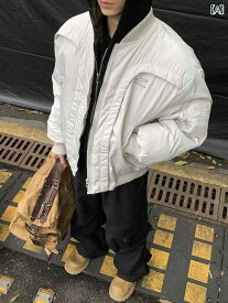 ma1 ボンバー ジャケット 冬 アメリカン デ コンストラクトな 曲線 パイロット コットンジャケット モーター サイクル ジャケット メンズ 厚手 野球 ジャケットコットン コート