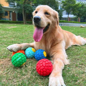 犬用おもちゃ ペット用 玩具 ボール ゴム製 弾力 噛む 丈夫 音が鳴る 中型犬 大型犬 噛む力 強い 歯磨き 運動不足解消 ストレス発散 耐久性 遊び 噛み応え 投げる 知育 室内 屋外 ドッグトイ ゴールデンレトリバー ラブラドール ペット用品 弾む