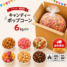 イベント業務用　ポップコーン　6kgケース入り　マッシュルーム型　キャラメル味・フルーツミックス味・和風ミックス味・チョコレート味・ストロベリーラテ味・メープル味があります。　お祭り・プチギフト・バザー・お祭り・結婚式二次会・イベントに