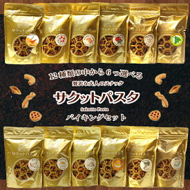 【送料無料】選べる6種 サクットパスタ バイキングセット｜贅沢な大人のスナック｜12種類の味から6袋セレクト｜チーズ・トマト・ガーリック・黒コショウ・カレー・ジェノベーゼ｜おつまみ・ギフトにもおすすめ