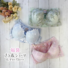 送料無料｜福袋｜E/Fカップ｜大人可愛い　ブラショーツセット　3セット レディース　インナー