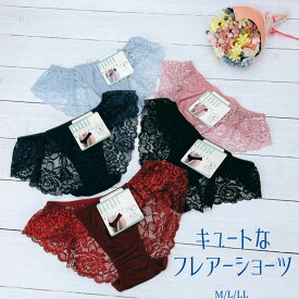 送料無料｜6枚セット｜バック総レースショーツ｜フレアー｜リラックス｜透け感｜M/L/LL　87121　レディース　インナー