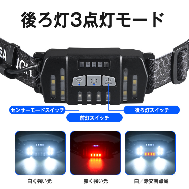 楽天市場】ヘッドライト 充電式 超強力 高輝度 LED ヘルメットクリップ