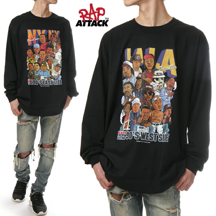楽天市場 Rap Attack ロンt メンズ レディース 長袖 Tシャツ 大きいサイズ ラップアタック 長袖tシャツ ビッグシルエット ビッグ ビッグサイズ ビッグロンt ブランド ラップ ヒップホップ ダンス 衣装 東海岸 西海岸 90年代 Ny La Hiphop ラッパー 黒 ブラック M L Xl 2xl
