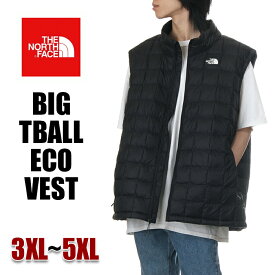 ノースフェイス ダウンベスト メンズ USAモデル THE NORTH FACE Big ThermoBall Eco Vest ダウン ベスト 防寒 保温 撥水 防風 リサイクル アウター ビッグサイズ ビッグシルエット 大きいサイズ アウトドア ファッション ブランド 黒 3XL 4XL 5XL NF0A84K2